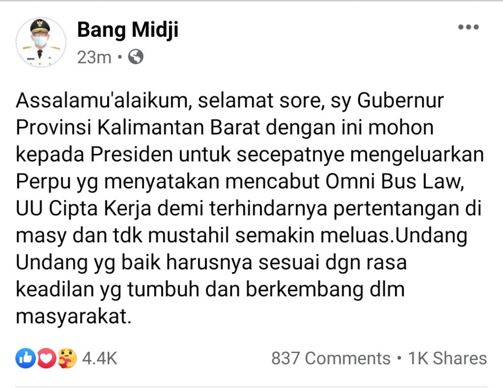 gubernur kalbar-sutarmidji