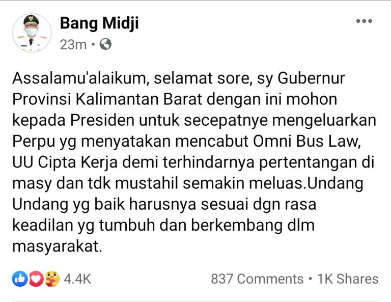 gubernur kalbar-sutarmidji