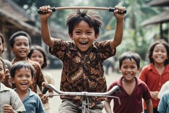 anak kecil bersepeda