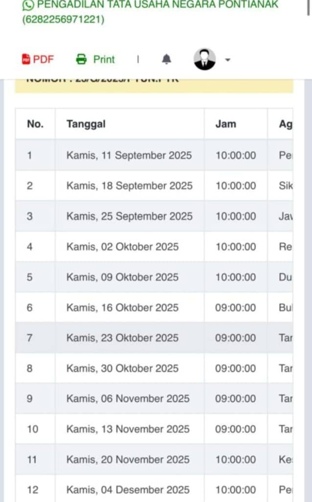 jadwal sidang kasus sultan anasira