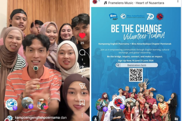 Kampoeng English Poernama Cq Bina Antarbudaya Chapter Pontianak Open Recruetment