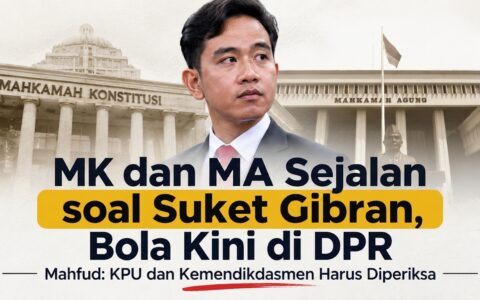 MK dan MA Sejalan soal Suket Gibran, Bola Kini di DPR; Mahfud: KPU dan Kemendikdasmen Harus Diperiksa